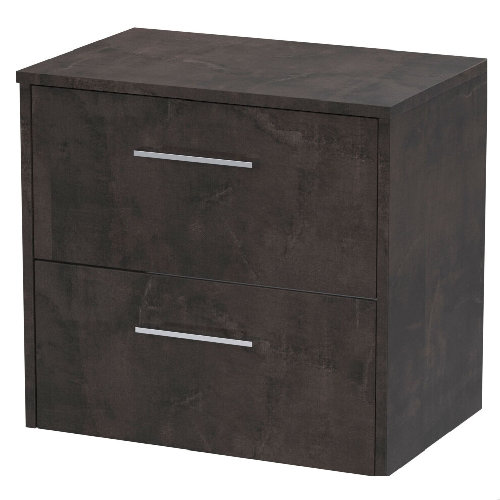 Balterley Winshill Contemporary 2 Drawer Wall Hung Vanity Unit With Worktop, 600Mm Grey