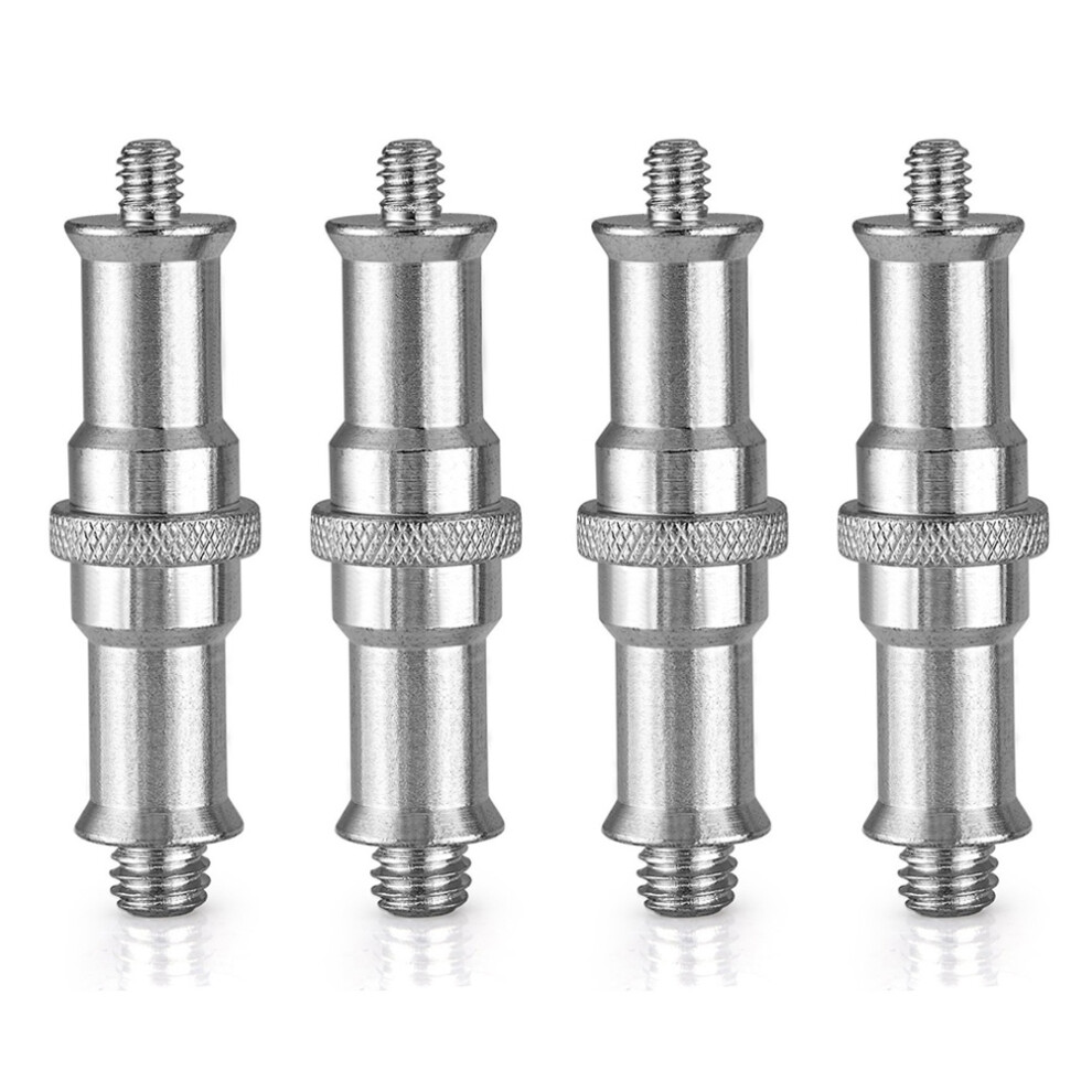 4 Pieces Standard 1/4 To 3/8 Inch Metal Male Converter Threaded Screw Adapter Spigot Stud For Studio Light Stand 4713935095961