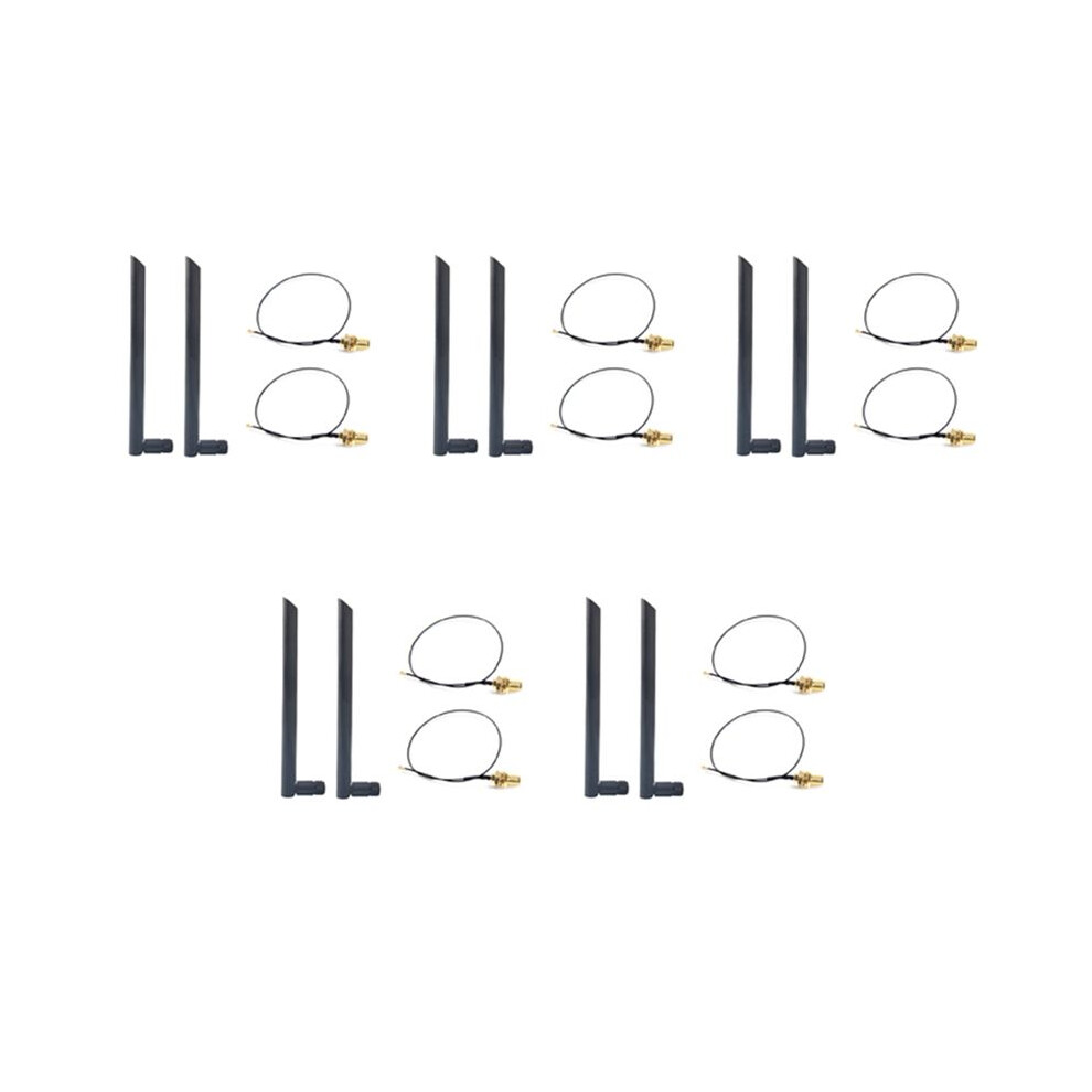 10X Dual Band 6Dbi Wireless Wifi Antenna Rp-Sma+Mhf4 Pigtail Cable For Ax200 Ac9260 Ngff M.2 Wireless Card Wifi Modules 6031119537372