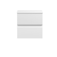Mavesyn Contemporary 2 Drawer Wall Hung Vanity Unit with Worktop, Satin White, 500mm