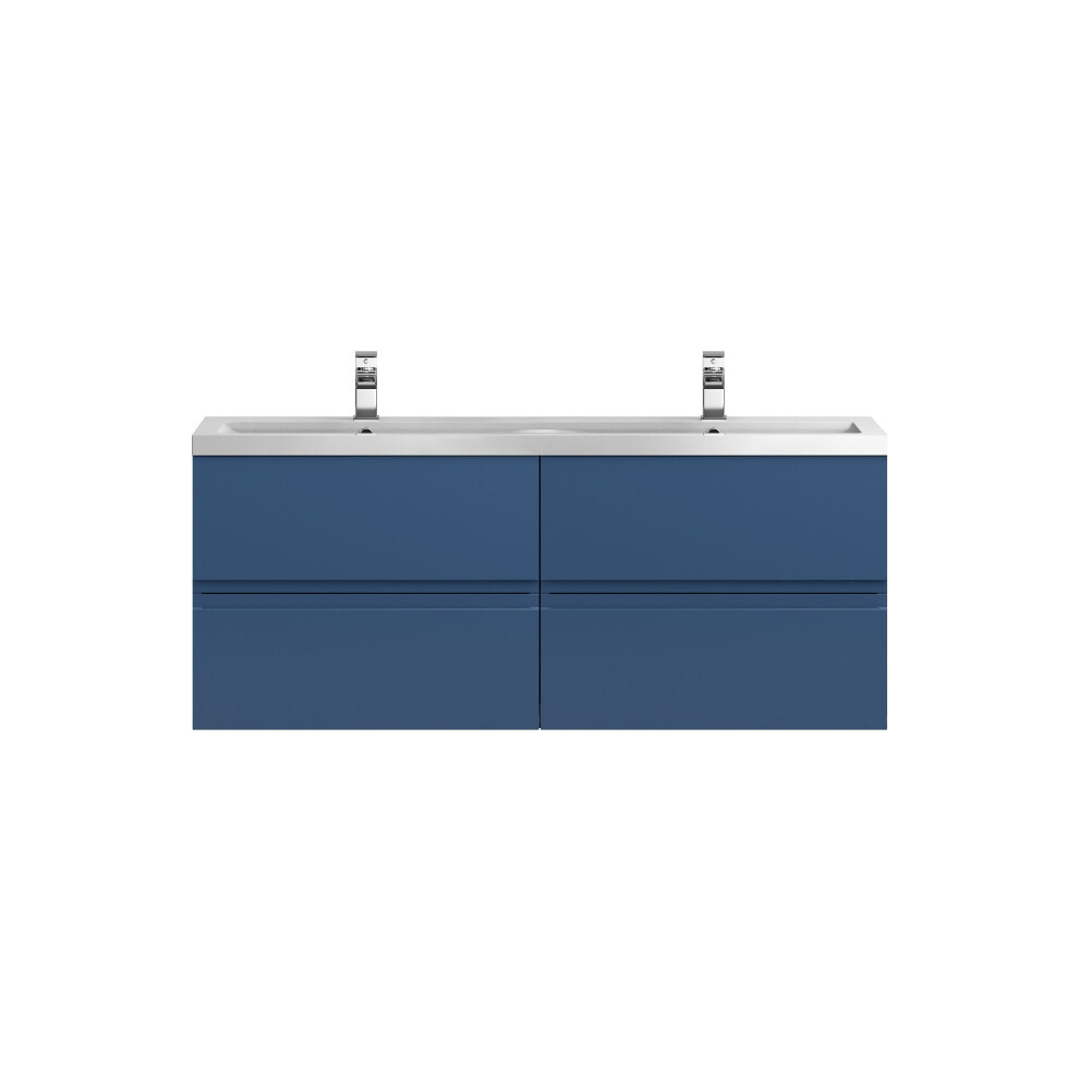 Balterley Mavesyn Contemporary 4 Drawer Wall Hung Vanity Unit With Basin, Dark 1200Mm Blue
