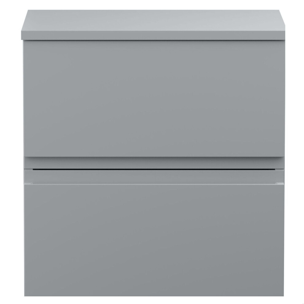 Balterley Mavesyn Contemporary Wall Hung Vanity Unit With Worktop, Satin 505Mm Grey