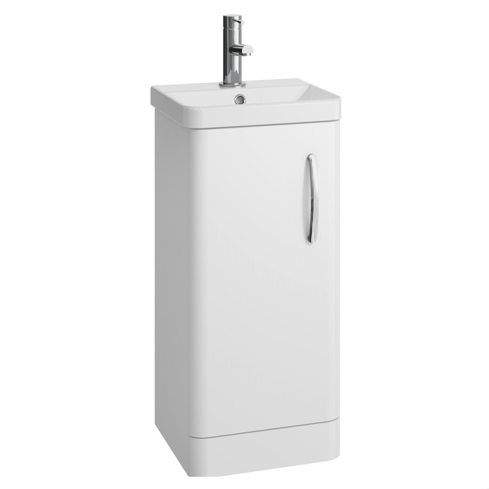 Balterley Handsacre Contemporary 1 Door Floor Standing Vanity Unit With Basin, Gloss White, 400Mm