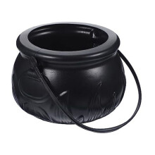 Calderone Nero Bollitore in Plastica per Streghe Calderone di San Patrizio Mago Strega Calderone Decorazione Secchio per Caramelle
