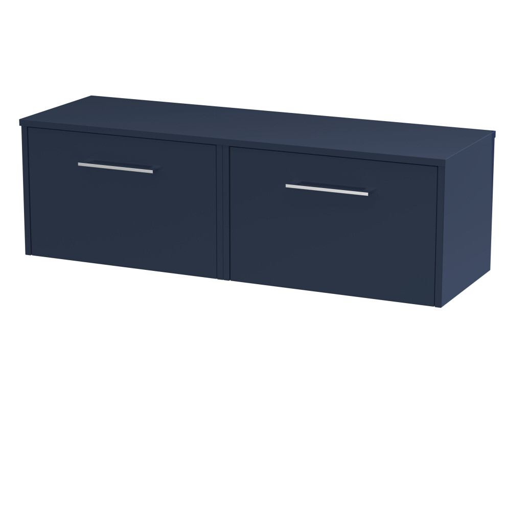 Balterley Winshill Contemporary 2 Drawer Wall Hung Vanity Unit With Worktop, 1200Mm Blue