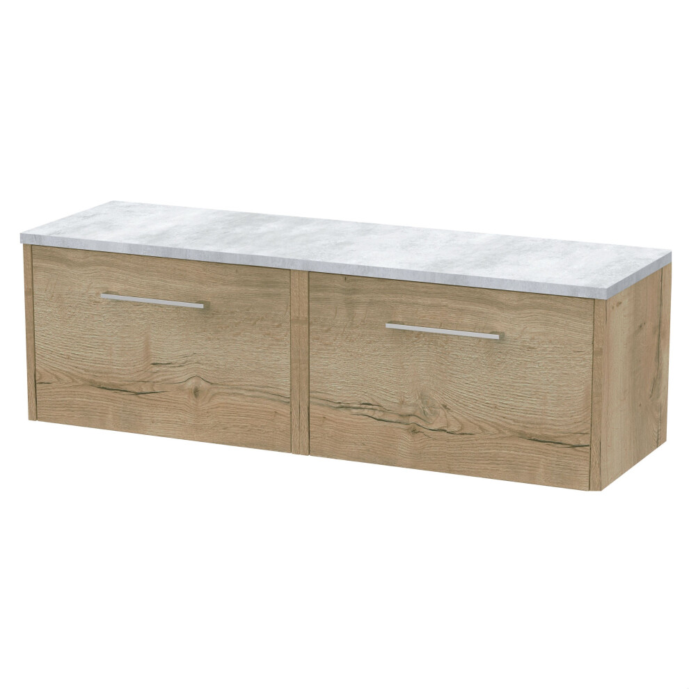Balterley Winshill Contemporary Wall Hung Vanity Unit With Laminate Worktop, Light Oak, 1200Mm Brown
