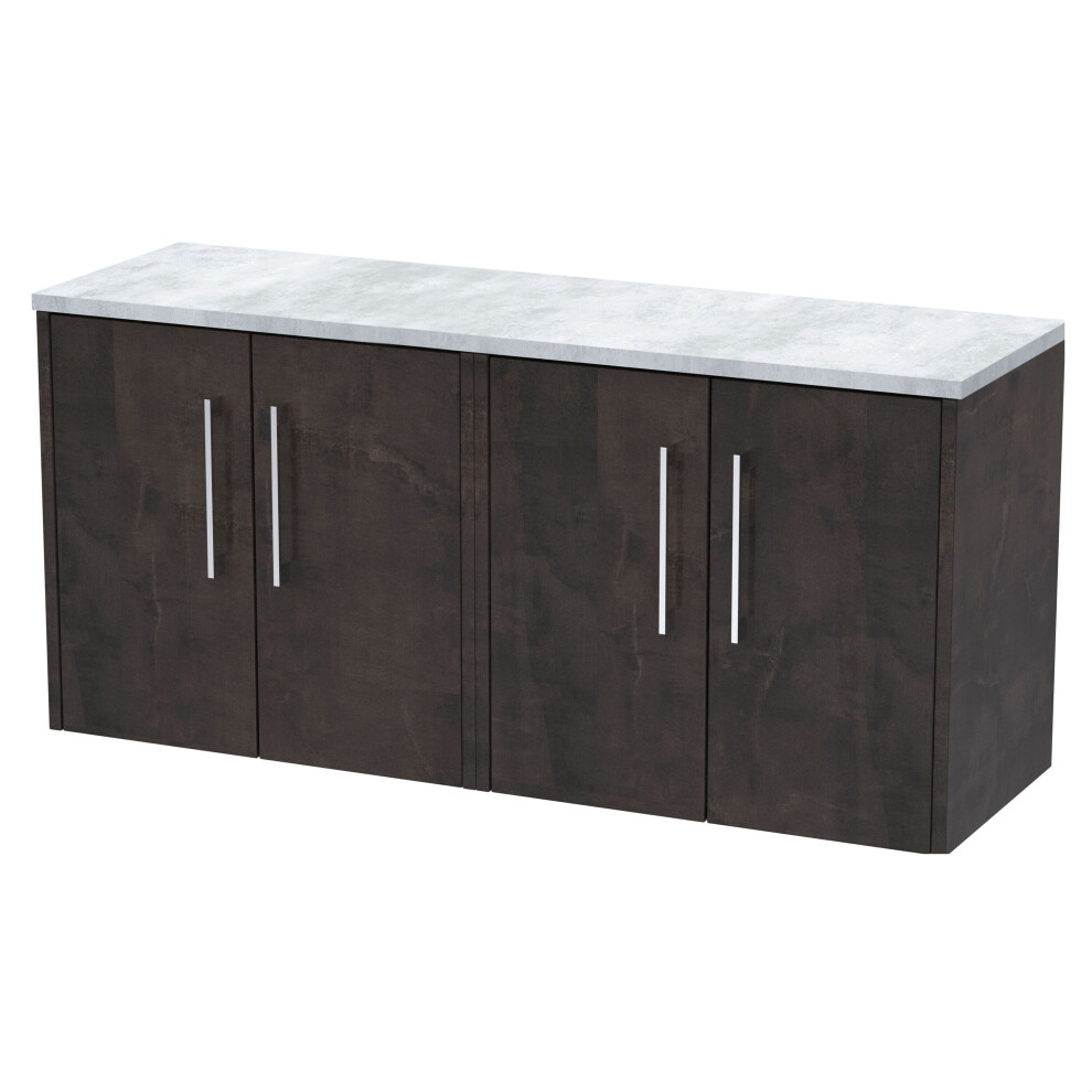 Balterley Winshill Contemporary Wall Hung Vanity Unit With Laminate Worktop, Metallic Slate, 1200Mm Grey