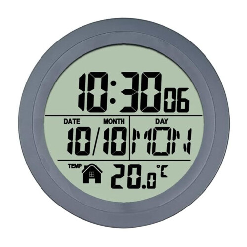 No Punching Suction Cup Clock Home Waterproof Bathroom Kitchen Clock LCD Digital Display Clock Temperature Detector