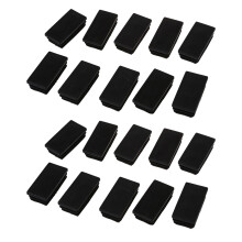 20 pz nero tubo rettangolo in plastica inserisce il tappo di chiusura finale 25x50mm