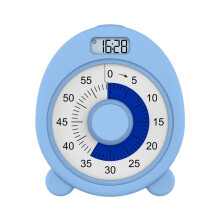 Laddningsbar Visuell Timer med Klocka och Nattljus, 60 Minuters NedräKningstimer för Barn Vuxna med PåMinnelse Om LåGt Batteri