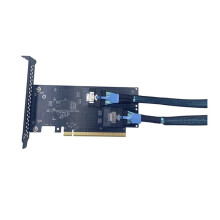2Port PCIE 4.0 16X to SlimSAS SFF-8654 Adapter Card +SlimSAS4.0 Cable  Card Expansion Card SFF-8654-8i SFF8654