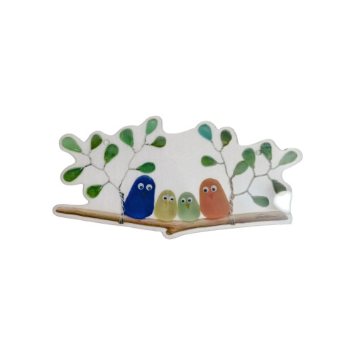 Handmade Colored Bird Wall Hanging Ornament-4 rainbow birds