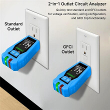 Outlet Tester with LCD Display Receptacle Tester with GFCI for Standard 3Wire 110-125V AC Electrical Outlet Test US Plug