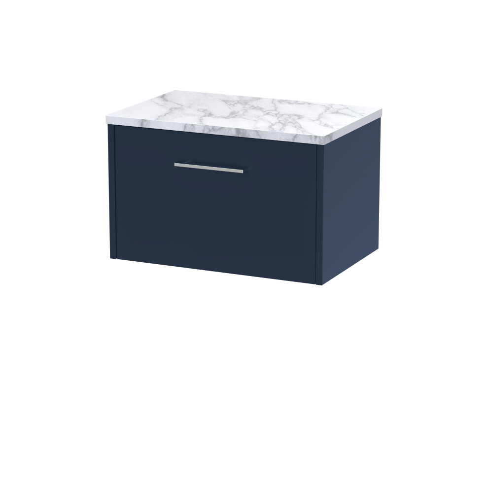 Balterley Winshill Contemporary 1 Drawer Wall Hung Vanity Unit With Laminate Worktop, 600Mm Blue