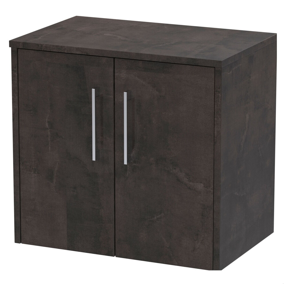 Balterley Winshill Contemporary Wall Hung Vanity Unit With Worktop, Metallic Slate, 600Mm Grey