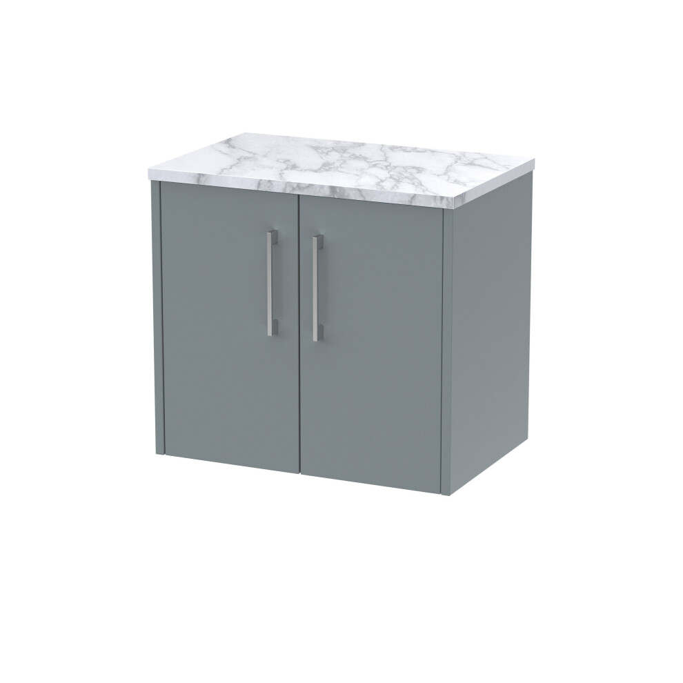 Balterley Winshill Contemporary Wall Hung Vanity Unit With Laminate Worktop, 600Mm Grey