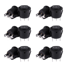 12 x AC 6A / 250V 10A / 125V 3 Pin SPDT EIN / AUS / EIN 3 Position Rundes Boot Wippschalter