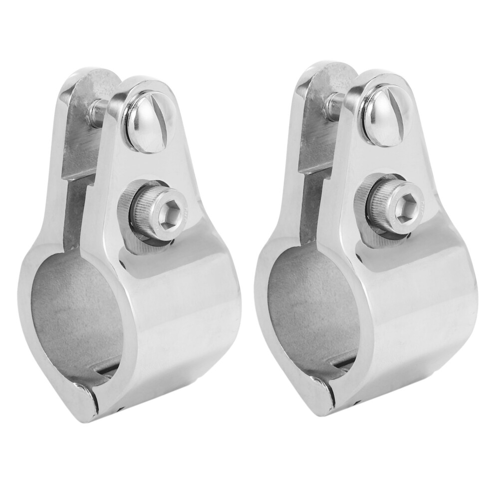 2X 25Mm Fitting Boat Bimini Top Hinged Jaw Slide Marine Hardware 316 Stainless Steel With 2 Screws Easy Install 4713706922182