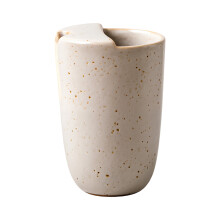 Handcrafted Ceramic Mug With Unique Straw Hole-White Open cup