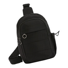 Mini Nylon Messengers Bag Adjustable Strap And Roomy-Black