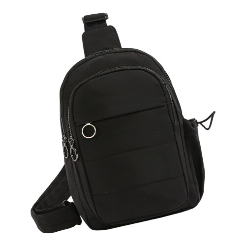Mini Nylon Messengers Bag Adjustable Strap And Roomy-Black