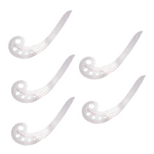 5pcs 11.8 inch Long Comma Shaped Plastic Transparent French Curve Ruler Spline