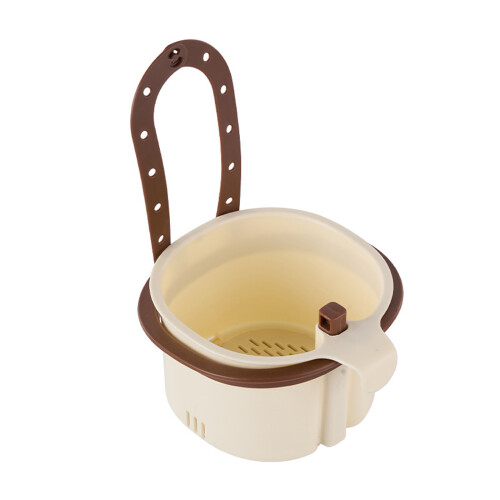 Kitchen Sink Hanging Strainer Basket With Detachable-Brown