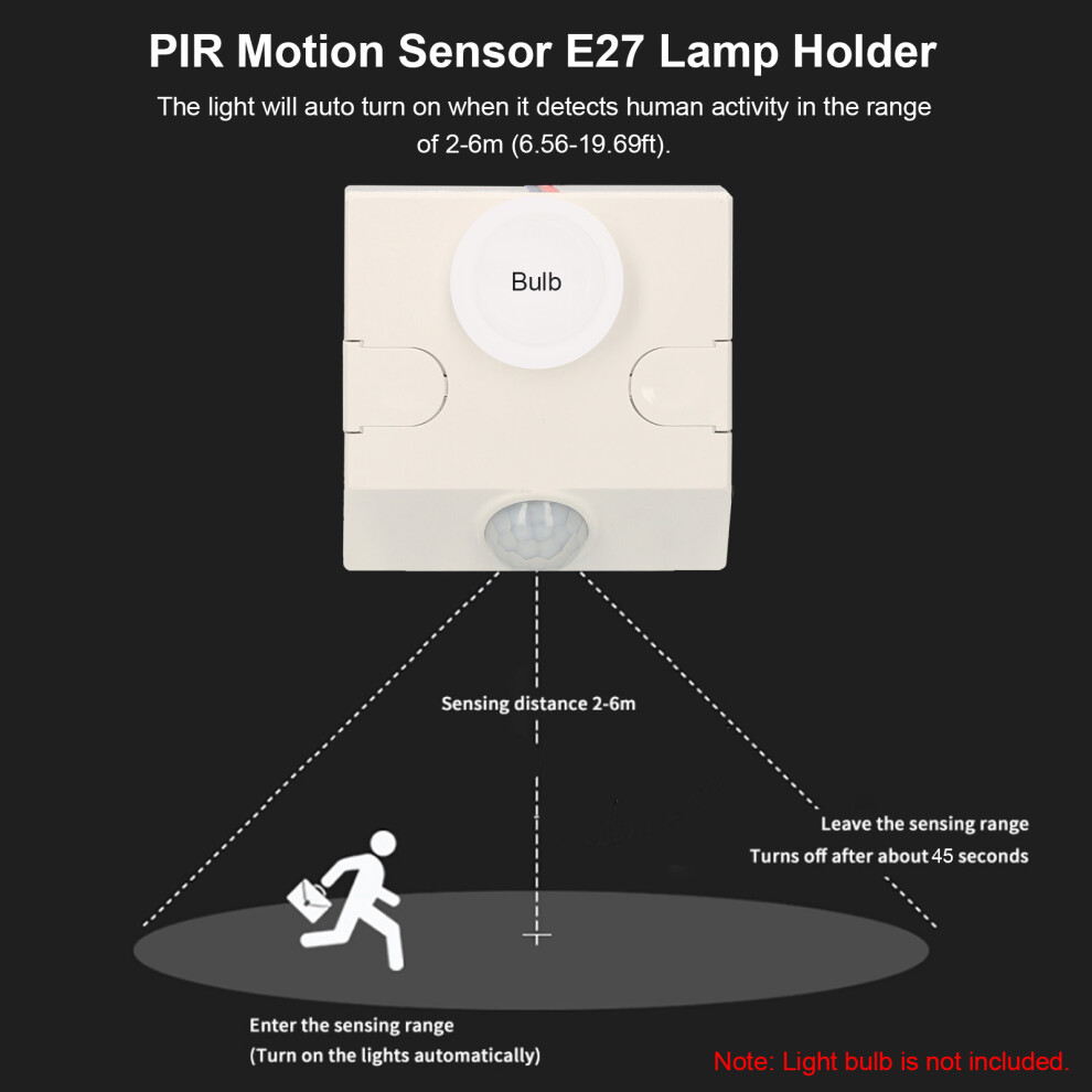 E27 Pir Lampholder Adjustable Light