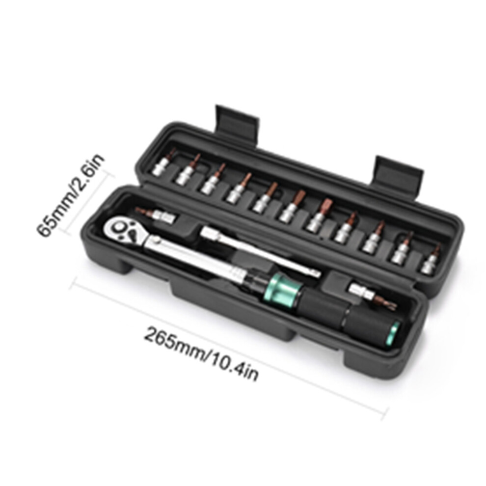 Portable 15pc Preset Wrench Kit 2-24Nm 1/4in