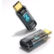 2Pc 240W USB C Adapter Power Meter Tester LED Digital Display Type C Male to Female Extension Connector for Phone Tablet