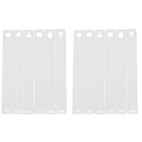 12Pcs 6 Sizes Acrylic Clay Depth Guide for Jewelry Making, Polymer Clay Pottery Tool