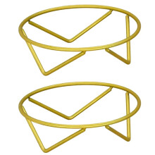 Sturdy Iron Sports Equipment Holder Stand for Basketball, Football Display in Gold, White, and Black -Gold
