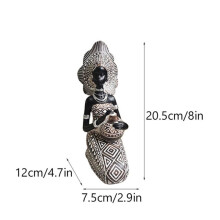 Statue in Resina Decor Figurine Retro Donne Africane con Vasi di Ceramica Articoli da Collezione per la Camera da Letto di Casa,Oro