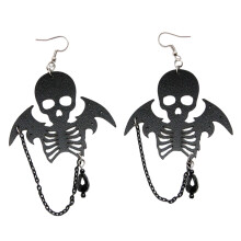 Elegant Halloween Bat Skull Earrings With PU Leather-Section 10