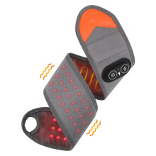 (Grey) Cordless 36pcs LED Beads 660&850nm Red Light Heating Protect Belt 3 Levels Heating Vibration Hand Wrist Wrap for Leg Arm Ankle