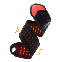 (Black) Cordless 36pcs LED Beads 660&850nm Red Light Heating Protect Belt 3 Levels Heating Vibration Hand Wrist Wrap for Leg Arm Ankle