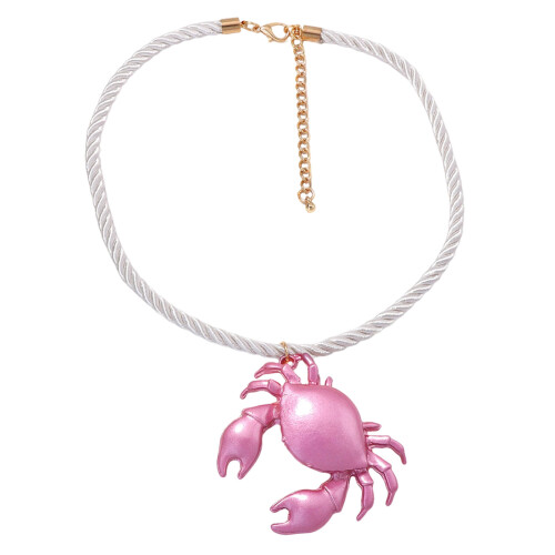 Temperament Multi Gekleurde Krab Hanger Ketting Trendy-Roze