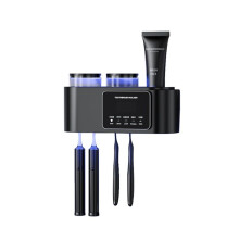 Wall Mounted Toothbrush Holder Electric Toothbrush Holder No Drilling Required  Toothbrush Organizer 4Brush Slots-B