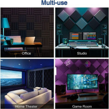 Acoustic Foam Panels, 2X12X12inch Self-Adhesive Sound Proof Foam Panels, High Density Soundproof Wall Panels (12 Pack)