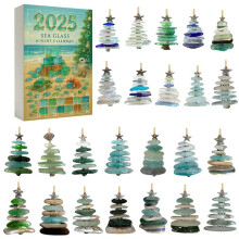Nuevo Calendario de Cuenta Regresiva de Navidad con Forma de Árbol de Cristal Marino, Caja Sorpresa, Acrílico 2D, Ideal para Regalar A Amigos y