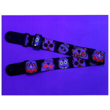 Horror Skull Leather Nylon Fluorescent Print Folk Guitar Strap Electric Guitar Strap, Acoustic Guitar Strap,B