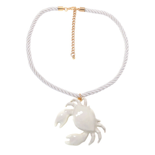 Lovely Crab Theme Necklace Alloy Fun Accessory-White