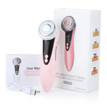 (Pink) Facial Beauty Massage Device Electric Face Clean Massager Face Skin Care Skin Rejuvenation Lifting Tighten Multifunctional
