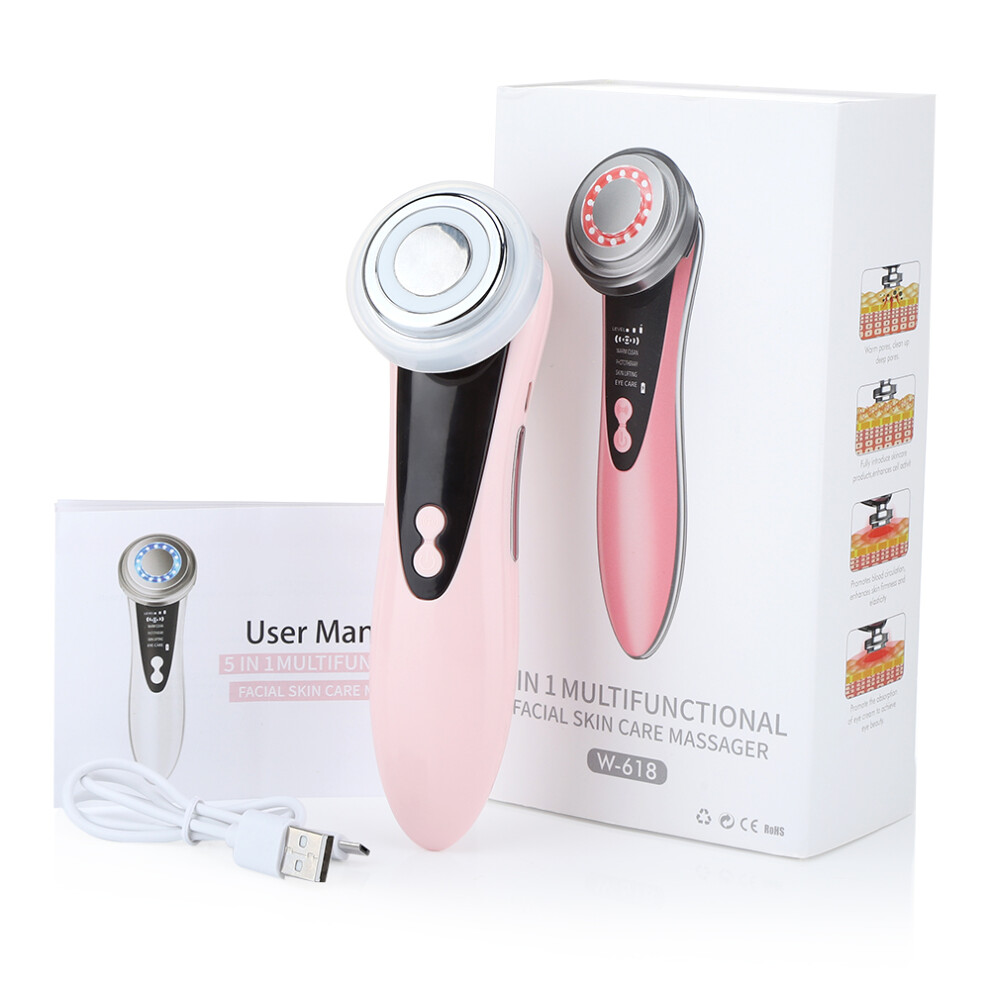 Stoyotu Pink (Pink) Facial Beauty Massage Device Electric Face Clean Massager Face Skin Care Skin Rejuvenation Lifting Tighten Multifunctional