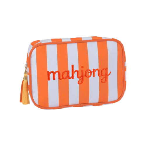 Easy To Carry Mahjong Container Featuring strong Build-Orange
