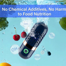 Máquina de Lavar Frutas e Vegetais, Máquina de Limpeza Recarregável para Vegetais e Frutas, Limpador de Alimentos Portátil Azul