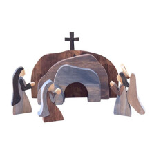 Statua di Gesù Decorazione Set di Statue per Presepe nel Legno Artigianato Pasquale