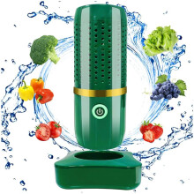 Máquina de Lavar Frutas e Vegetais, Máquina de Limpeza Recarregável para Vegetais e Frutas, Limpador de Alimentos Portátil Verde