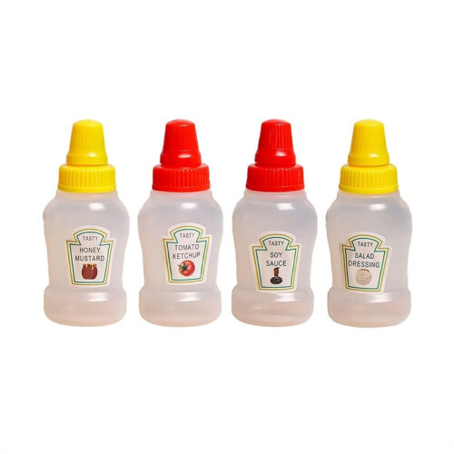 Ketchupflaskor för Bento Box Tillbehör,  Kryddflaskor Plastflaskor Behållare Tom Ketchup
