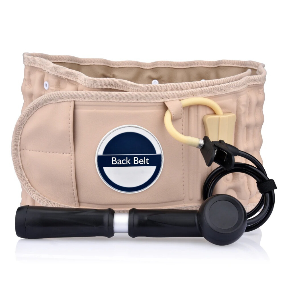 Stoyotu Beige (Beige) Inflate Lumbar Belt Back Pain Relief Pressotherapy Decompression Waist Airbag Support Disc Herniation Correct Lower Brace